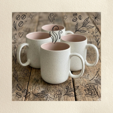 Ceramic Off-White speckled Mugs